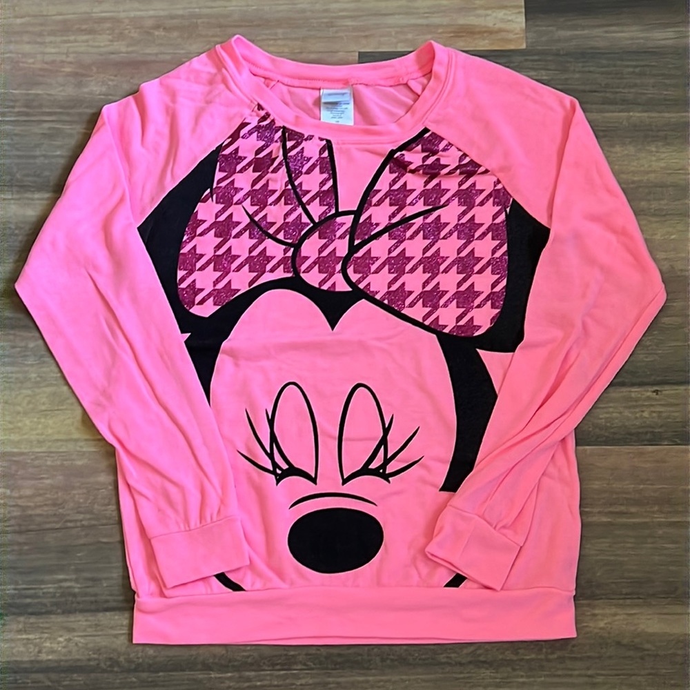 Disney Pink Minnie Mouse Long-Sleeve Shirt (Size S)